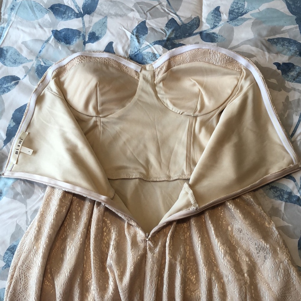 Miami Beige Strapless Dress - Picture 4 of 6